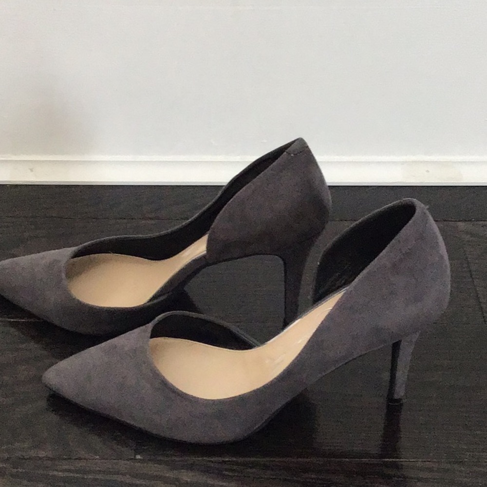 Grey suede classic shoes, perfect for work!